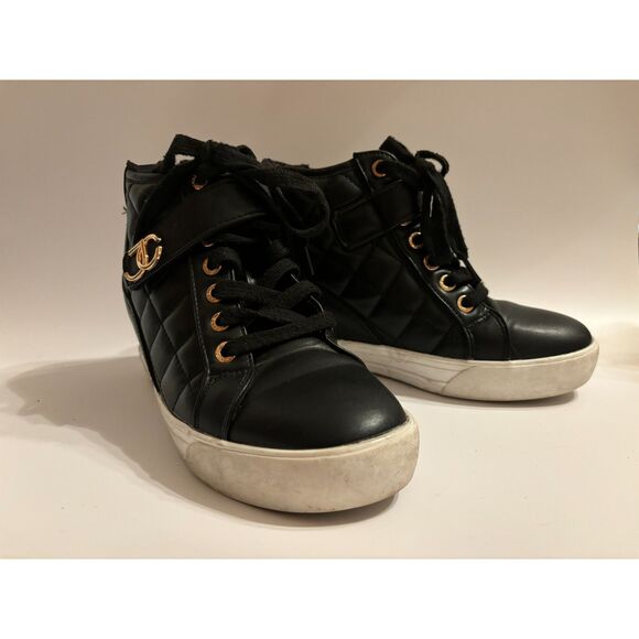 Juicy Couture Women's Platform Wedge Sneakers High-Top Shoes-Journey Size 6 - Picture 1 of 8